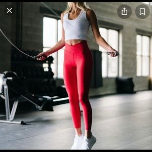 Ziya Red Leopard Active Leggings size 6/8